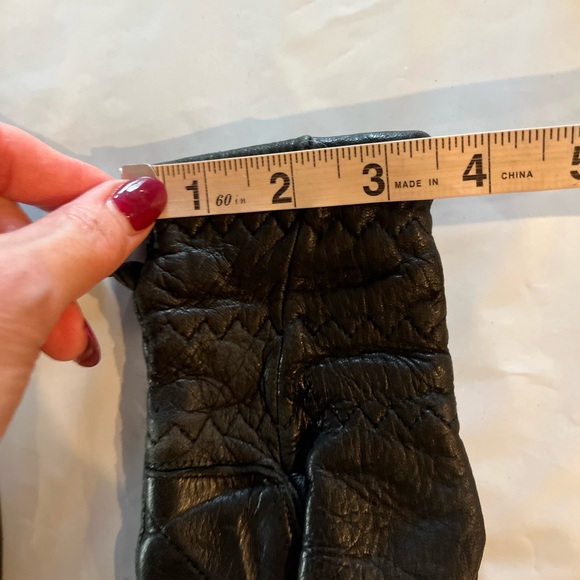 Genuine Deerskin Stay SOFT Black Leather GLOVES Mittens Medium VINTAGE Womens M - Picture 8 of 14